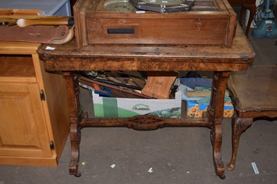 Lot 846 - A walnut veneered side table (a/f)