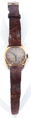 Lot 261 - Cyma 9ct gold wrist watch, hallmarked 375 on...