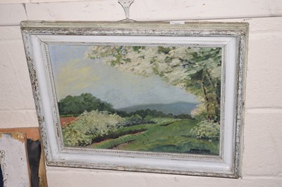 Lot 864 - Oil on panel of country scene