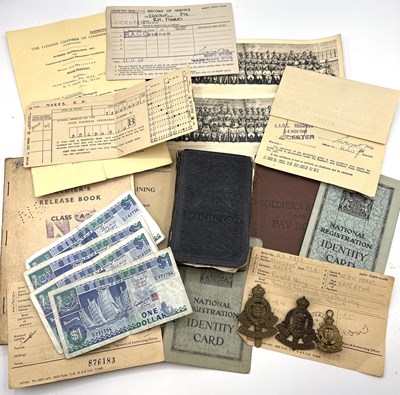 Lot 152 - Ephemera relating to R H Marks RAOC