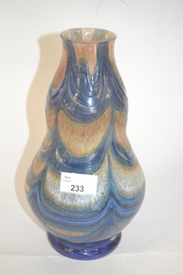 Lot 233 - An unusual Studio Glass vase of double gourd...