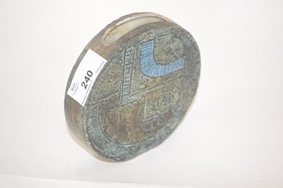 Lot 240 - A small Troika disc vase with abstract design,...