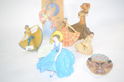 Lot 277 - Group of Art Deco pottery models of ladies...