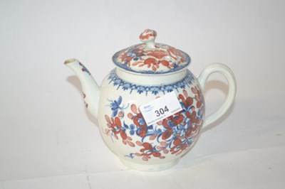Lot 304 - A clobbered Worcester porcelain teapot, circa...