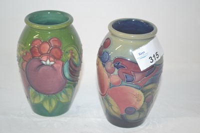 Lot 315 - Two Moorcroft vases both decorated with the...