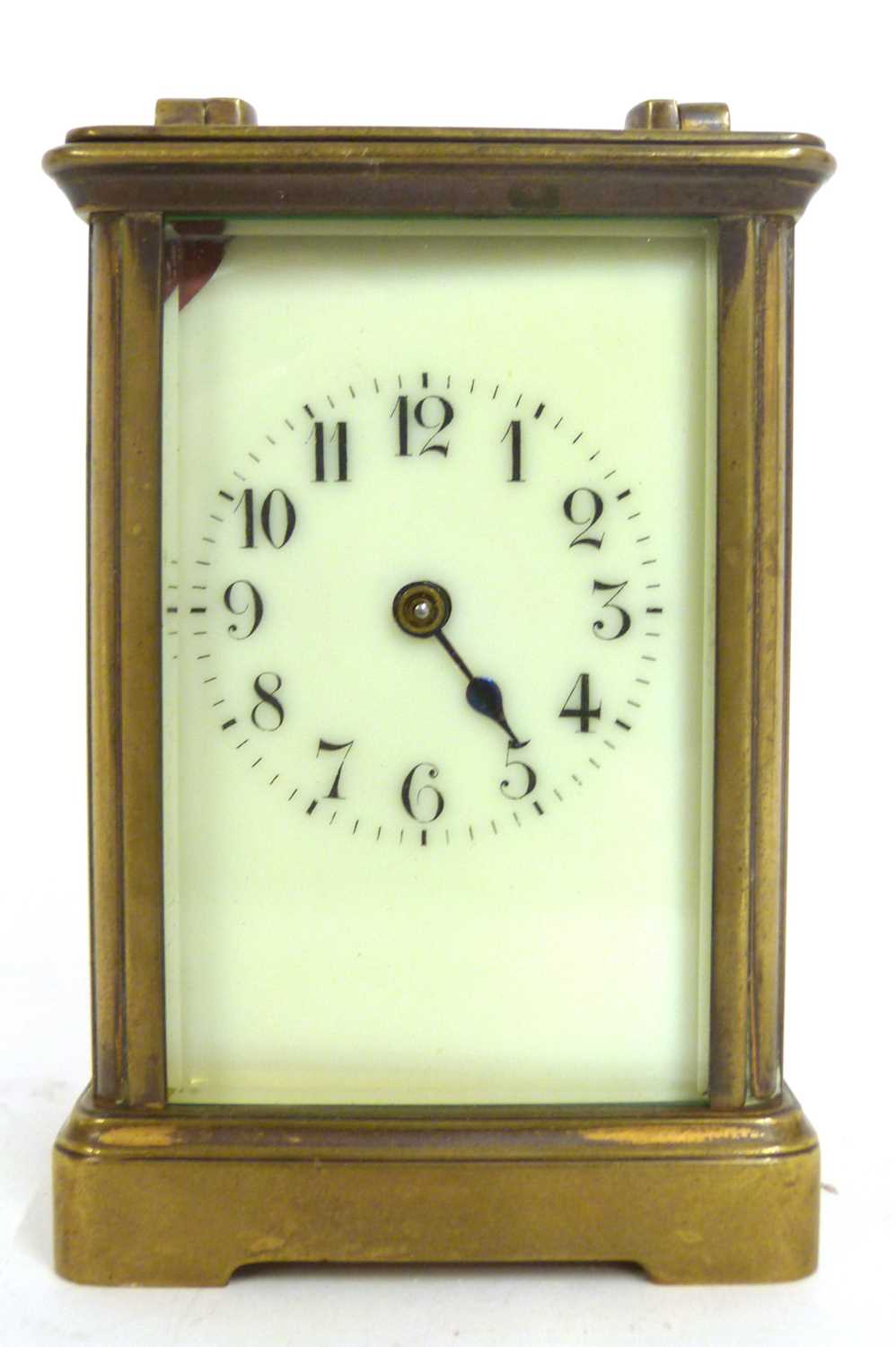 Lot 286 - Carriage clock with four glass sides, white...
