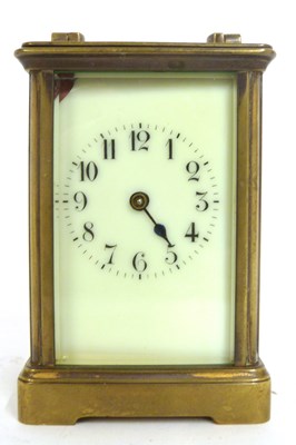 Lot 286 - Carriage clock with four glass sides, white...