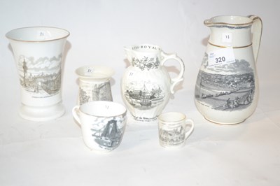 Lot 320 - Group of commemorative ceramics, jug with...