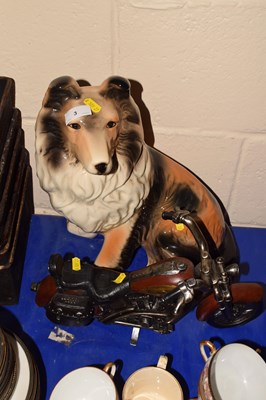 Lot 3 - Porcelain model of a dog together with a model...