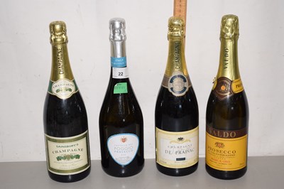 Lot 22 - Four bottles of champagne and sparkling wine