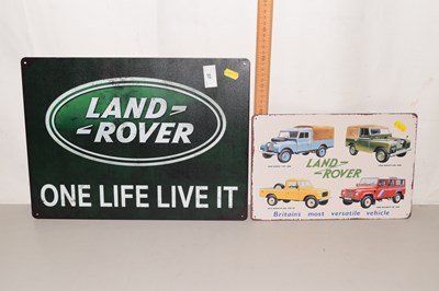Lot 37 - Two reproduction metal Landrover signs