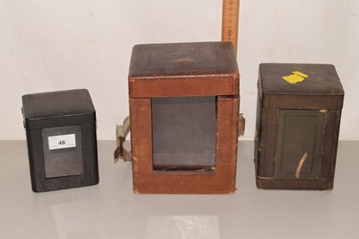 Lot 48 - Three carriage clock travel cases