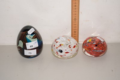 Lot 73 - A Mdina paperweight together with two other...