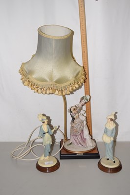 Lot 159 - An Italian Capodimonte resin table lamp base...