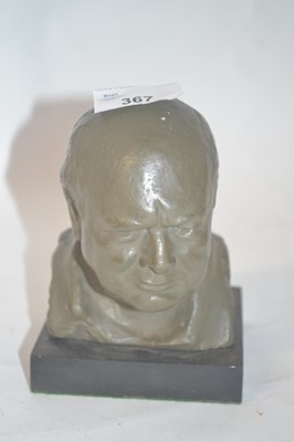 Lot 367 - A metal bust of Winston Churchill