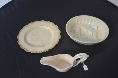Lot 368 - Late 18th Century cream ware jelly mould with...