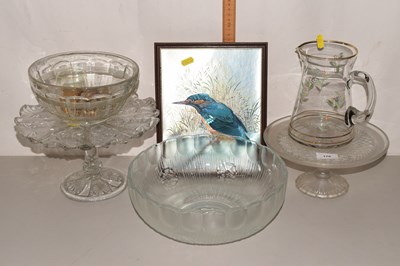 Lot 176 - Mixed Lot: Glass tazza's, glass bowl, print of...
