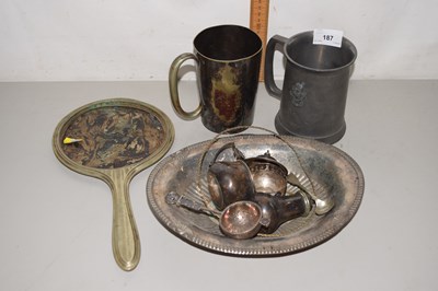 Lot 187 - Mixed Lot: Various silver plated wares, pewter...
