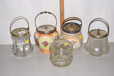Lot 202 - A group of five various biscuit barrels