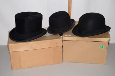 Lot 209 - Vintage top hat by James Lock & Co together...