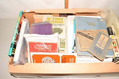 Lot 228 - Box of books and ephemera, military interest