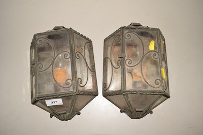 Lot 237 - Two wall mounted lantern style light fittings