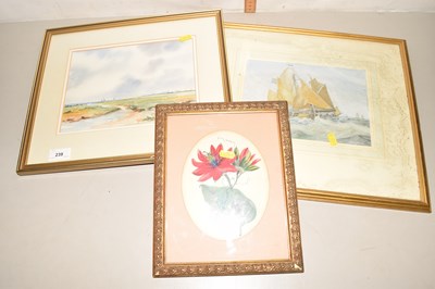 Lot 239 - Mixed Lot: Watercolour study of Stiffkey...