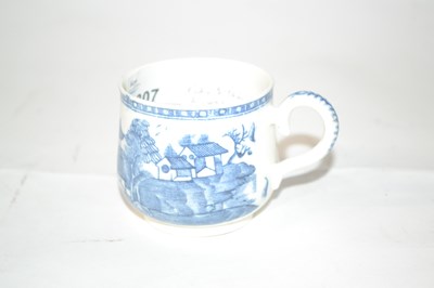 Lot 307 - A Caughley custard cup in the two cottages...