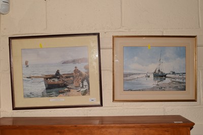 Lot 260 - John Sutton, coloured print, Blakeney Quay