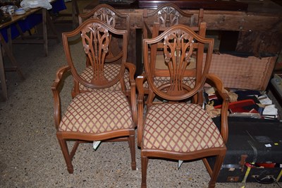 Lot 289 - Set of five reproduction shield back dining...