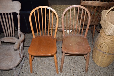 Lot 303 - A pair of stick back chairs