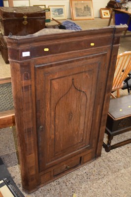 Lot 330 - A Georgian oak and mahogany crossbanded wall...
