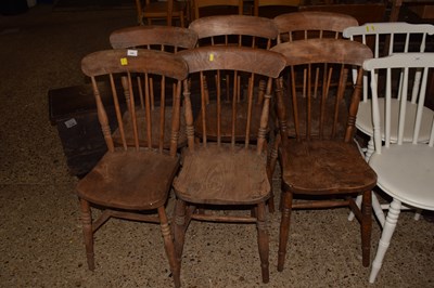 Lot 334 - Set of six stick back chairs