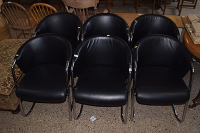 Lot 296 - A set of six chrome framed retro style dining...