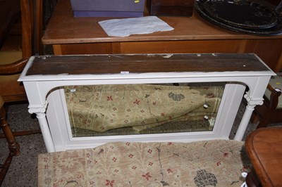 Lot 340 - Over mantel mirror with pillared side supports...