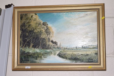 Lot 267 - John Constable Reeve, study of a river scene,...