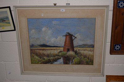 Lot 292 - 20th Century school study of a ruined windmill,...