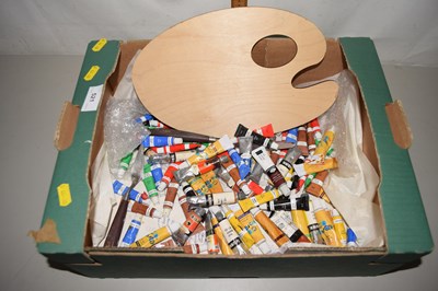 Lot 521 - An artists palette and quantity of paints