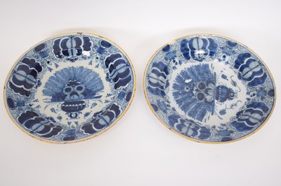 Lot 116 - Two Dutch Delft 18th century blue and white...