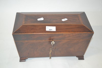Lot 391 - Georgian mahogany sarcophagus formed tea caddy...