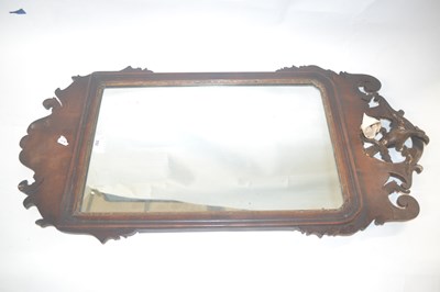Lot 392 - A Georgian walnut framed wall mirror with...