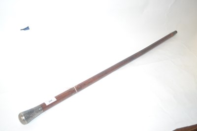 Lot 394 - A vintage stained bamboo shaft walking stick...