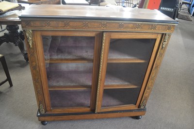 Lot 395 - A Victorian walnut inlaid and brass mounted...
