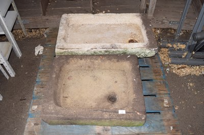 Lot 376 - Two stone butler sinks