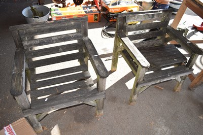 Lot 414 - Two wooden garden chairs (a/f)