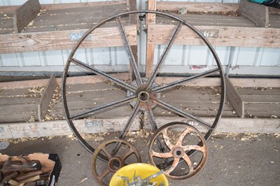 Lot 402 - One large cartwheel together with two smaller...