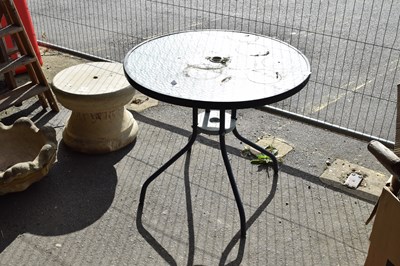 Lot 352 - Glass topped metal garden table