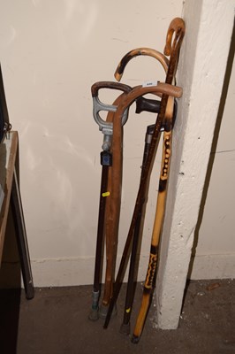 Lot 696 - Quantity of assorted sticks and walking canes...