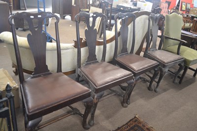Lot 423 - A set of four early Georgian dining chairs...