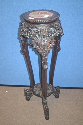 Lot 433 - A Chinese hardwood jardiniere stand with...